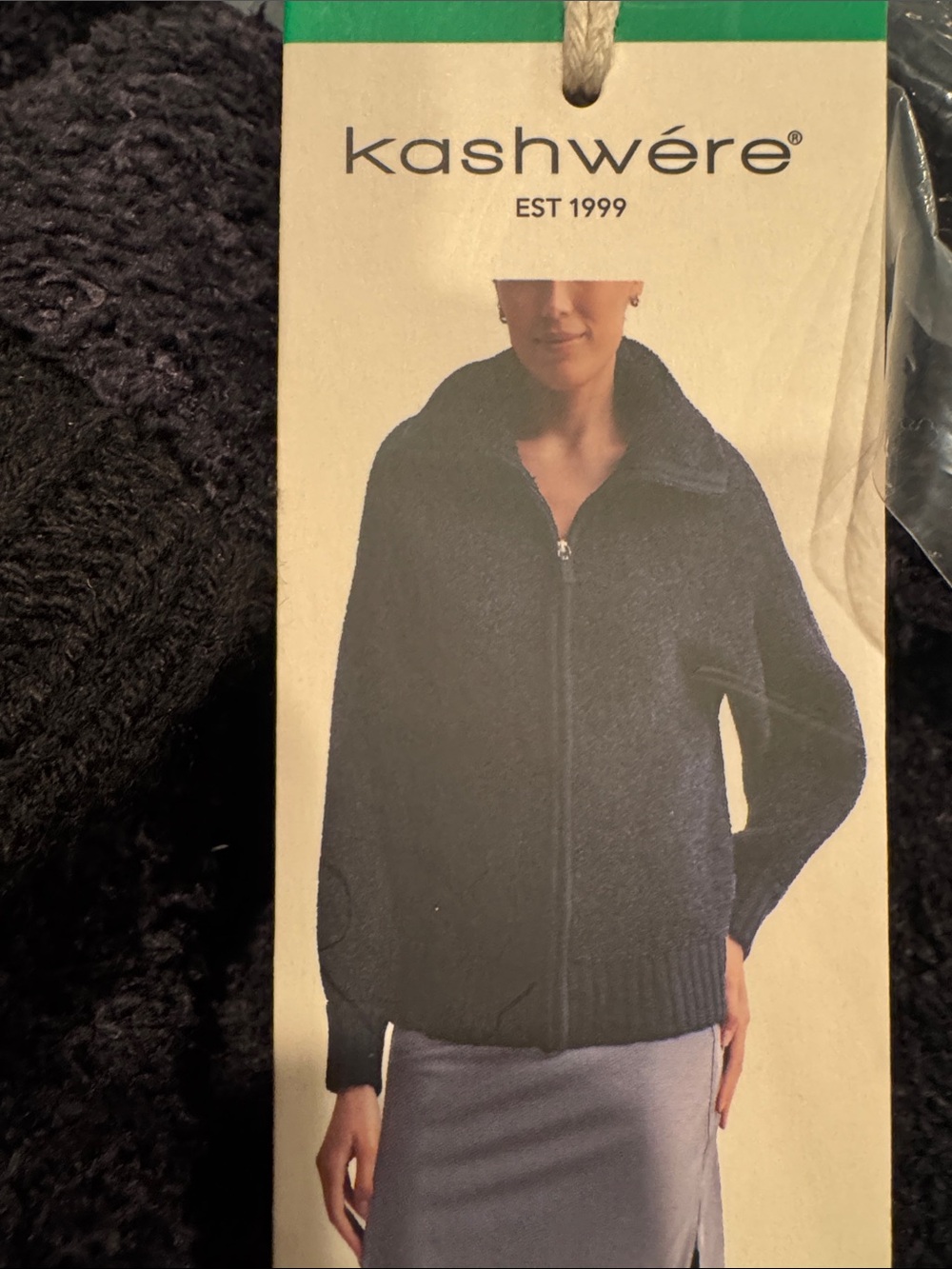 WoMen’s Navy Zip-Front Sweater